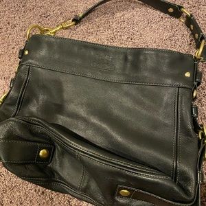 Black leather coach tote - perfect condition